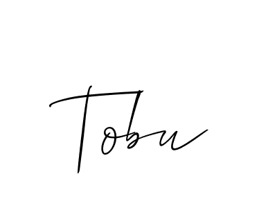 The best way (Allison_Script) to make a short signature is to pick only two or three words in your name. The name Tobu include a total of six letters. For converting this name. Tobu signature style 2 images and pictures png