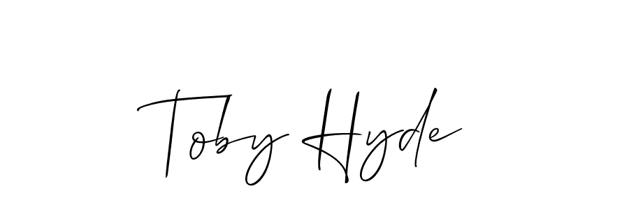 You should practise on your own different ways (Allison_Script) to write your name (Toby Hyde) in signature. don't let someone else do it for you. Toby Hyde signature style 2 images and pictures png