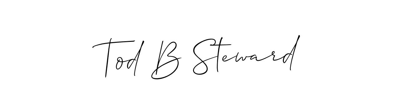 How to make Tod B Steward signature? Allison_Script is a professional autograph style. Create handwritten signature for Tod B Steward name. Tod B Steward signature style 2 images and pictures png