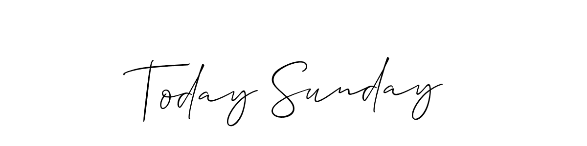 It looks lik you need a new signature style for name Today Sunday. Design unique handwritten (Allison_Script) signature with our free signature maker in just a few clicks. Today Sunday signature style 2 images and pictures png