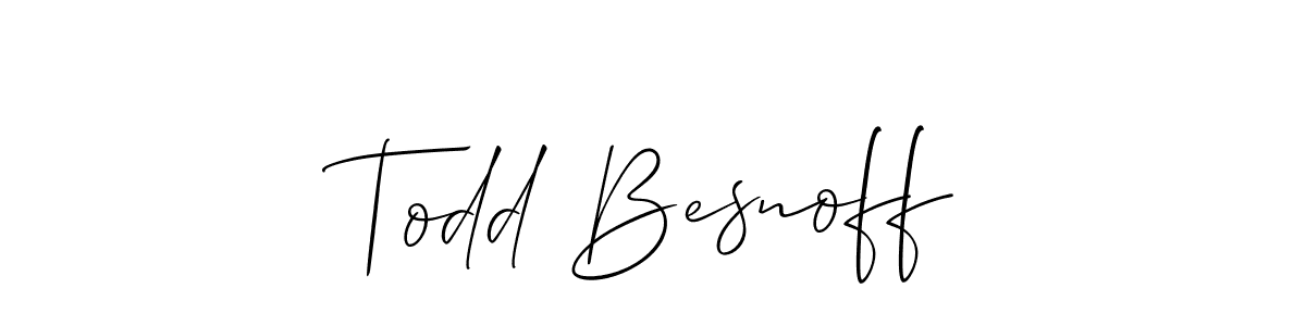 How to make Todd Besnoff name signature. Use Allison_Script style for creating short signs online. This is the latest handwritten sign. Todd Besnoff signature style 2 images and pictures png