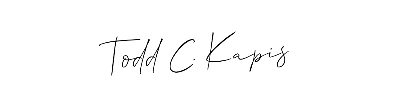 You should practise on your own different ways (Allison_Script) to write your name (Todd C. Kapis) in signature. don't let someone else do it for you. Todd C. Kapis signature style 2 images and pictures png