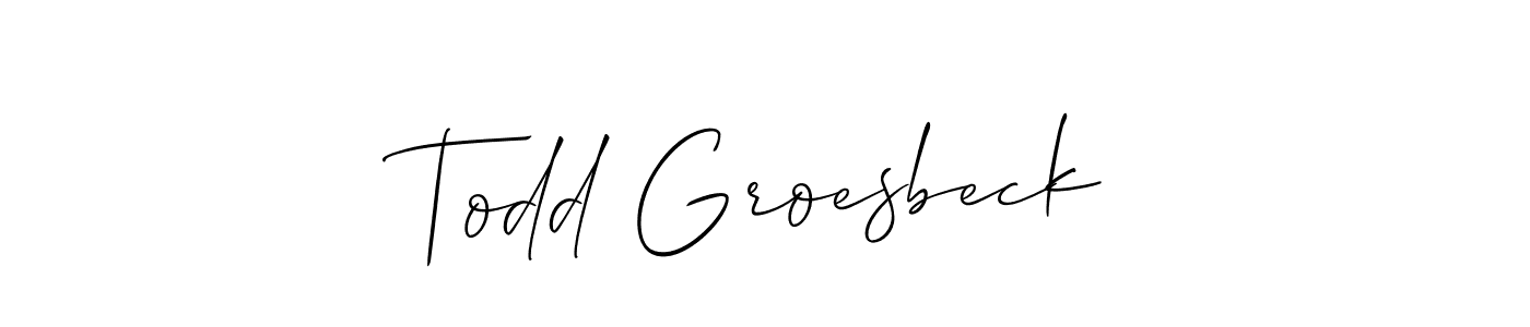 How to make Todd Groesbeck signature? Allison_Script is a professional autograph style. Create handwritten signature for Todd Groesbeck name. Todd Groesbeck signature style 2 images and pictures png