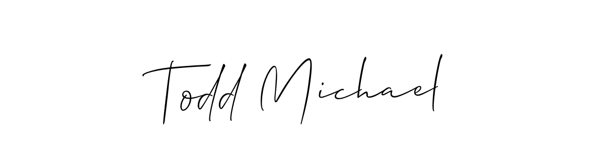 Use a signature maker to create a handwritten signature online. With this signature software, you can design (Allison_Script) your own signature for name Todd Michael. Todd Michael signature style 2 images and pictures png
