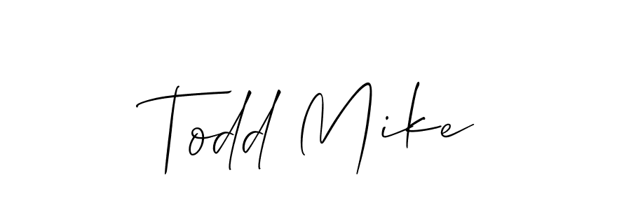 The best way (Allison_Script) to make a short signature is to pick only two or three words in your name. The name Todd Mike include a total of six letters. For converting this name. Todd Mike signature style 2 images and pictures png