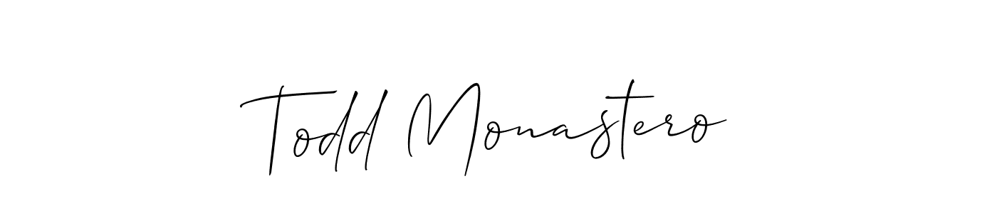 Create a beautiful signature design for name Todd Monastero. With this signature (Allison_Script) fonts, you can make a handwritten signature for free. Todd Monastero signature style 2 images and pictures png