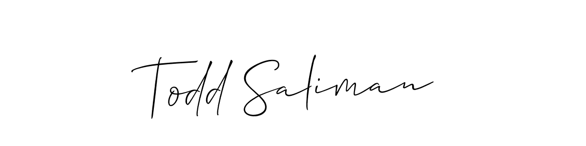 How to make Todd Saliman signature? Allison_Script is a professional autograph style. Create handwritten signature for Todd Saliman name. Todd Saliman signature style 2 images and pictures png