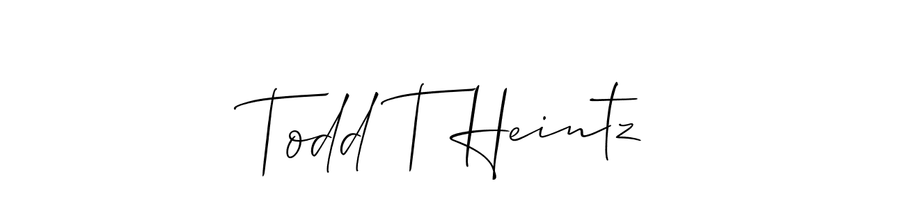 You should practise on your own different ways (Allison_Script) to write your name (Todd T Heintz) in signature. don't let someone else do it for you. Todd T Heintz signature style 2 images and pictures png