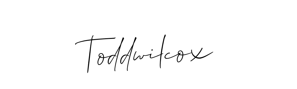 Design your own signature with our free online signature maker. With this signature software, you can create a handwritten (Allison_Script) signature for name Toddwilcox. Toddwilcox signature style 2 images and pictures png