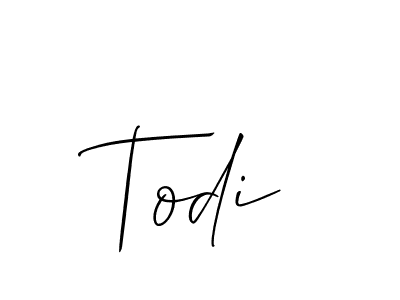 Create a beautiful signature design for name Todi. With this signature (Allison_Script) fonts, you can make a handwritten signature for free. Todi signature style 2 images and pictures png