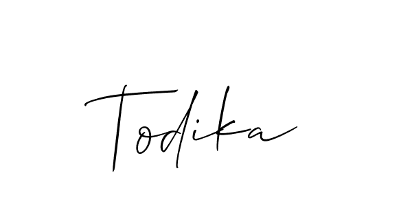 Also You can easily find your signature by using the search form. We will create Todika name handwritten signature images for you free of cost using Allison_Script sign style. Todika signature style 2 images and pictures png