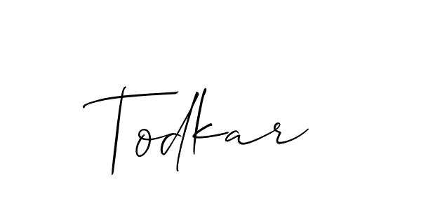 if you are searching for the best signature style for your name Todkar. so please give up your signature search. here we have designed multiple signature styles  using Allison_Script. Todkar signature style 2 images and pictures png