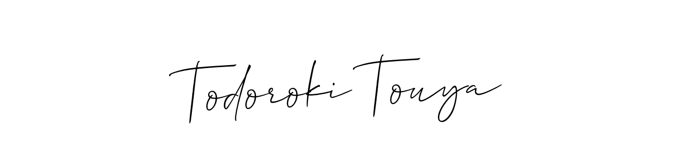 Make a beautiful signature design for name Todoroki Touya. With this signature (Allison_Script) style, you can create a handwritten signature for free. Todoroki Touya signature style 2 images and pictures png