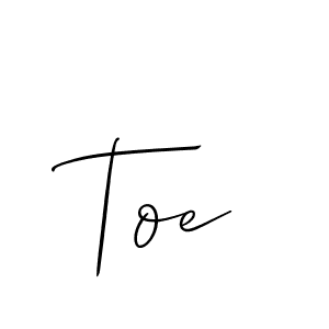 if you are searching for the best signature style for your name Toe. so please give up your signature search. here we have designed multiple signature styles  using Allison_Script. Toe signature style 2 images and pictures png