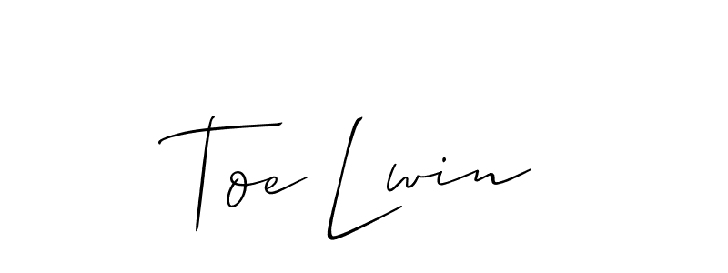 Also You can easily find your signature by using the search form. We will create Toe Lwin name handwritten signature images for you free of cost using Allison_Script sign style. Toe Lwin signature style 2 images and pictures png