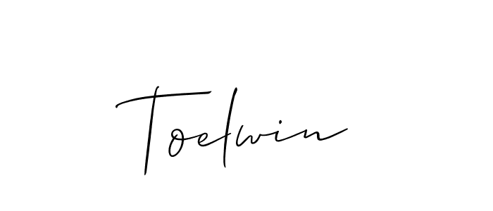 How to make Toelwin name signature. Use Allison_Script style for creating short signs online. This is the latest handwritten sign. Toelwin signature style 2 images and pictures png