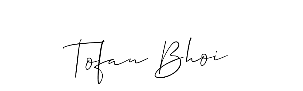 Allison_Script is a professional signature style that is perfect for those who want to add a touch of class to their signature. It is also a great choice for those who want to make their signature more unique. Get Tofan Bhoi name to fancy signature for free. Tofan Bhoi signature style 2 images and pictures png