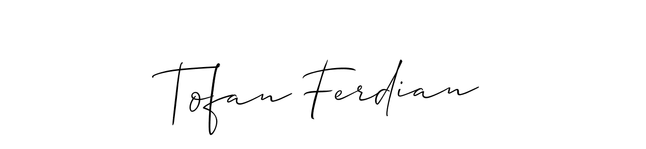 This is the best signature style for the Tofan Ferdian name. Also you like these signature font (Allison_Script). Mix name signature. Tofan Ferdian signature style 2 images and pictures png