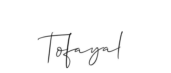 The best way (Allison_Script) to make a short signature is to pick only two or three words in your name. The name Tofayal include a total of six letters. For converting this name. Tofayal signature style 2 images and pictures png