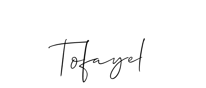 The best way (Allison_Script) to make a short signature is to pick only two or three words in your name. The name Tofayel include a total of six letters. For converting this name. Tofayel signature style 2 images and pictures png