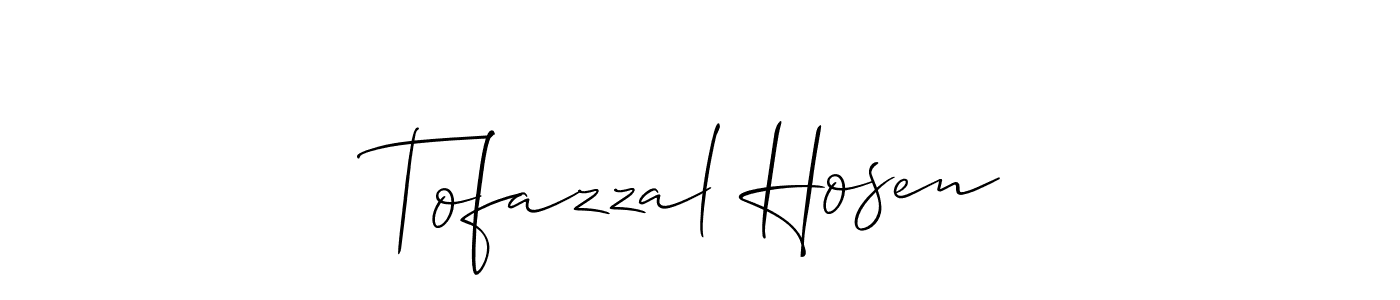 Also You can easily find your signature by using the search form. We will create Tofazzal Hosen name handwritten signature images for you free of cost using Allison_Script sign style. Tofazzal Hosen signature style 2 images and pictures png