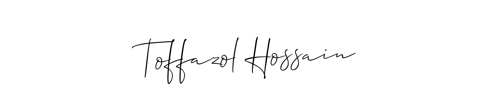 Toffazol Hossain stylish signature style. Best Handwritten Sign (Allison_Script) for my name. Handwritten Signature Collection Ideas for my name Toffazol Hossain. Toffazol Hossain signature style 2 images and pictures png