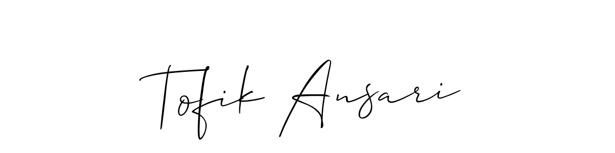 How to make Tofik Ansari signature? Allison_Script is a professional autograph style. Create handwritten signature for Tofik Ansari name. Tofik Ansari signature style 2 images and pictures png
