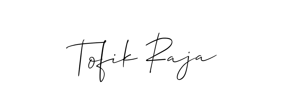 How to make Tofik Raja name signature. Use Allison_Script style for creating short signs online. This is the latest handwritten sign. Tofik Raja signature style 2 images and pictures png
