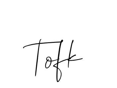 if you are searching for the best signature style for your name Tofk. so please give up your signature search. here we have designed multiple signature styles  using Allison_Script. Tofk signature style 2 images and pictures png
