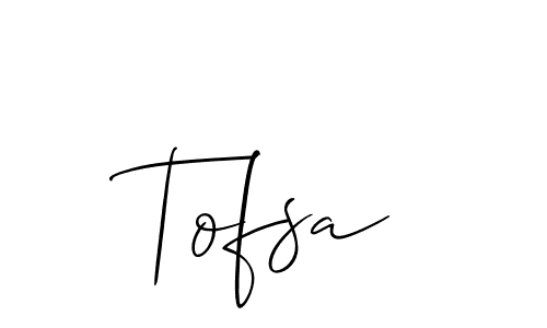 The best way (Allison_Script) to make a short signature is to pick only two or three words in your name. The name Tofsa include a total of six letters. For converting this name. Tofsa signature style 2 images and pictures png