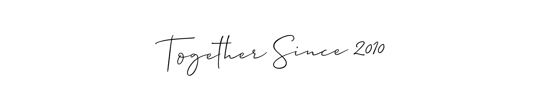 How to Draw Together Since 2010 signature style? Allison_Script is a latest design signature styles for name Together Since 2010. Together Since 2010 signature style 2 images and pictures png