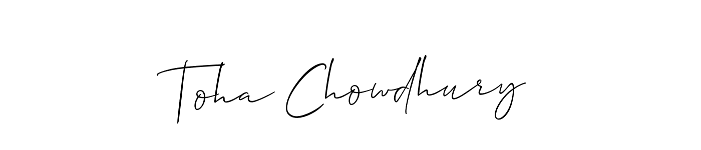 Allison_Script is a professional signature style that is perfect for those who want to add a touch of class to their signature. It is also a great choice for those who want to make their signature more unique. Get Toha Chowdhury name to fancy signature for free. Toha Chowdhury signature style 2 images and pictures png