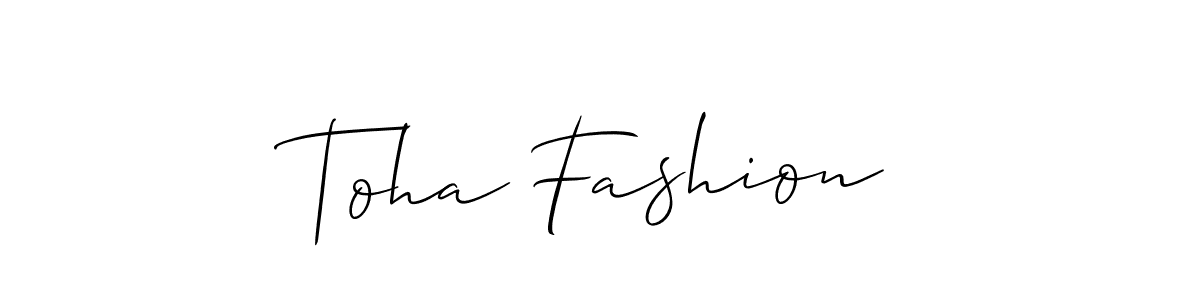 How to make Toha Fashion signature? Allison_Script is a professional autograph style. Create handwritten signature for Toha Fashion name. Toha Fashion signature style 2 images and pictures png