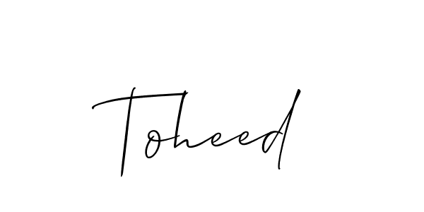 Also we have Toheed name is the best signature style. Create professional handwritten signature collection using Allison_Script autograph style. Toheed signature style 2 images and pictures png