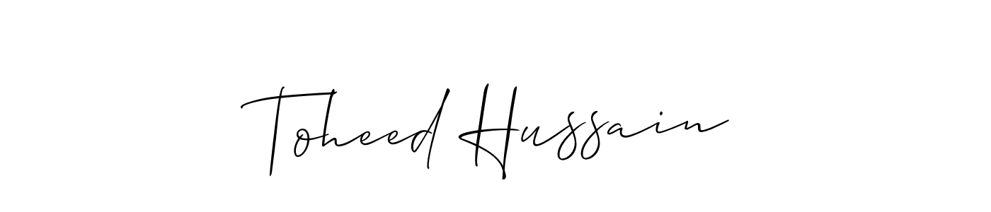 How to make Toheed Hussain signature? Allison_Script is a professional autograph style. Create handwritten signature for Toheed Hussain name. Toheed Hussain signature style 2 images and pictures png
