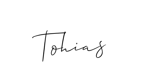 The best way (Allison_Script) to make a short signature is to pick only two or three words in your name. The name Tohias include a total of six letters. For converting this name. Tohias signature style 2 images and pictures png