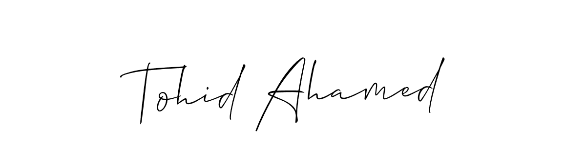 How to make Tohid Ahamed name signature. Use Allison_Script style for creating short signs online. This is the latest handwritten sign. Tohid Ahamed signature style 2 images and pictures png