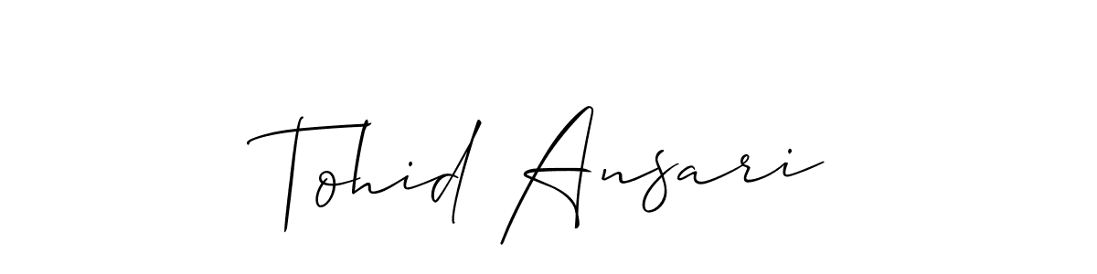 Make a short Tohid Ansari signature style. Manage your documents anywhere anytime using Allison_Script. Create and add eSignatures, submit forms, share and send files easily. Tohid Ansari signature style 2 images and pictures png