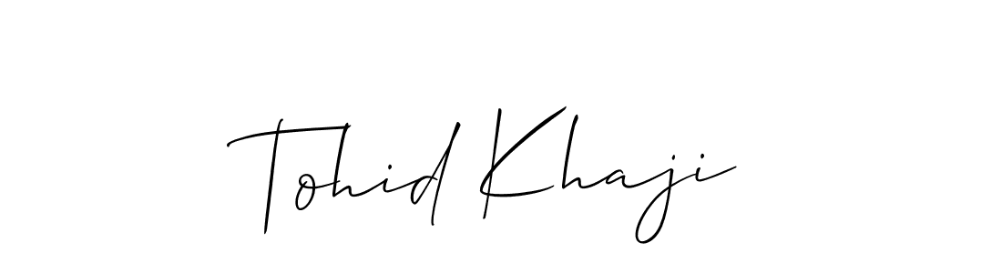 It looks lik you need a new signature style for name Tohid Khaji. Design unique handwritten (Allison_Script) signature with our free signature maker in just a few clicks. Tohid Khaji signature style 2 images and pictures png