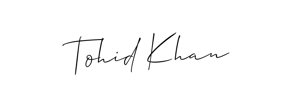 Tohid Khan stylish signature style. Best Handwritten Sign (Allison_Script) for my name. Handwritten Signature Collection Ideas for my name Tohid Khan. Tohid Khan signature style 2 images and pictures png