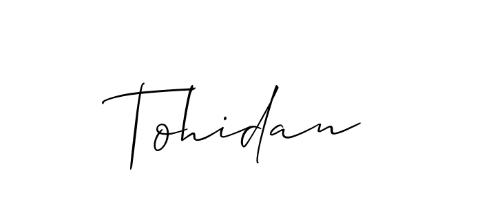 It looks lik you need a new signature style for name Tohidan. Design unique handwritten (Allison_Script) signature with our free signature maker in just a few clicks. Tohidan signature style 2 images and pictures png