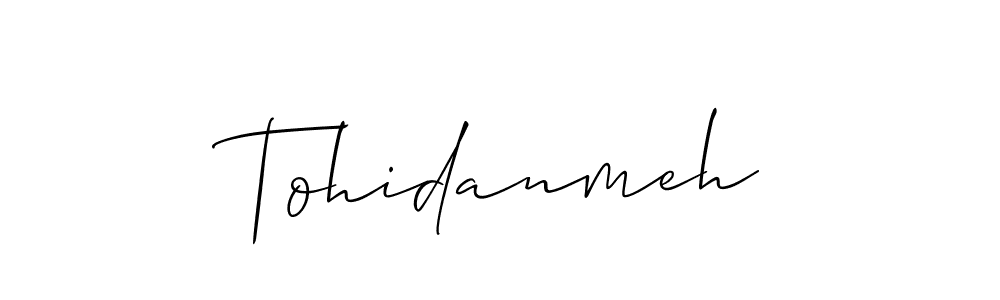 Create a beautiful signature design for name Tohidanmeh. With this signature (Allison_Script) fonts, you can make a handwritten signature for free. Tohidanmeh signature style 2 images and pictures png