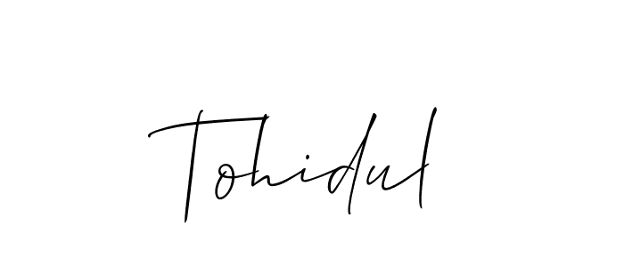 Use a signature maker to create a handwritten signature online. With this signature software, you can design (Allison_Script) your own signature for name Tohidul. Tohidul signature style 2 images and pictures png