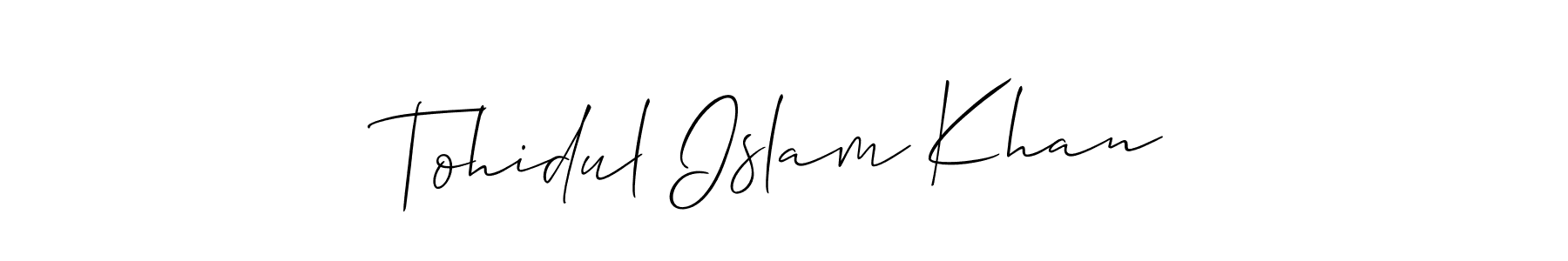 Also You can easily find your signature by using the search form. We will create Tohidul Islam Khan name handwritten signature images for you free of cost using Allison_Script sign style. Tohidul Islam Khan signature style 2 images and pictures png