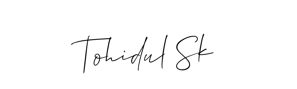 if you are searching for the best signature style for your name Tohidul Sk. so please give up your signature search. here we have designed multiple signature styles  using Allison_Script. Tohidul Sk signature style 2 images and pictures png