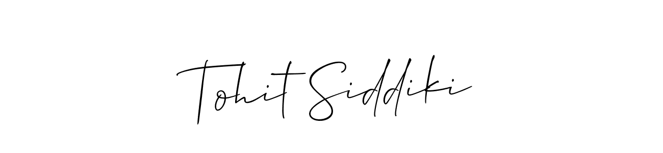 How to make Tohit Siddiki name signature. Use Allison_Script style for creating short signs online. This is the latest handwritten sign. Tohit Siddiki signature style 2 images and pictures png