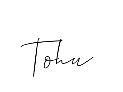 Use a signature maker to create a handwritten signature online. With this signature software, you can design (Allison_Script) your own signature for name Tohu. Tohu signature style 2 images and pictures png