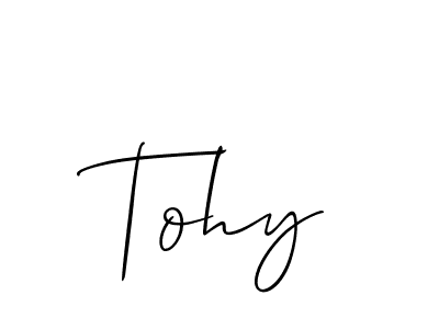 How to make Tohy signature? Allison_Script is a professional autograph style. Create handwritten signature for Tohy name. Tohy signature style 2 images and pictures png