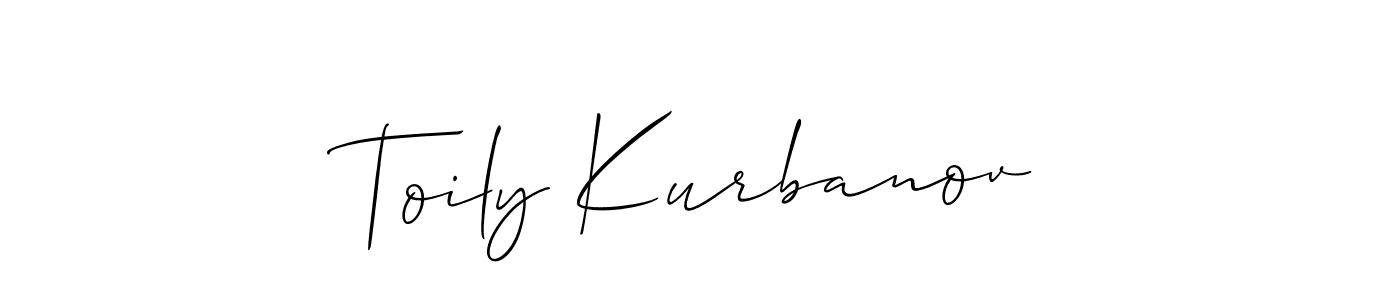 The best way (Allison_Script) to make a short signature is to pick only two or three words in your name. The name Toily Kurbanov include a total of six letters. For converting this name. Toily Kurbanov signature style 2 images and pictures png