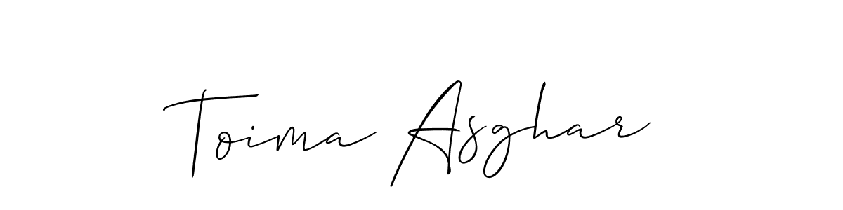 It looks lik you need a new signature style for name Toima Asghar. Design unique handwritten (Allison_Script) signature with our free signature maker in just a few clicks. Toima Asghar signature style 2 images and pictures png